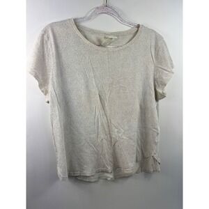 H&M T-shirt Top Women's Size L Multicolor Short Sleeve Hi Low Hem